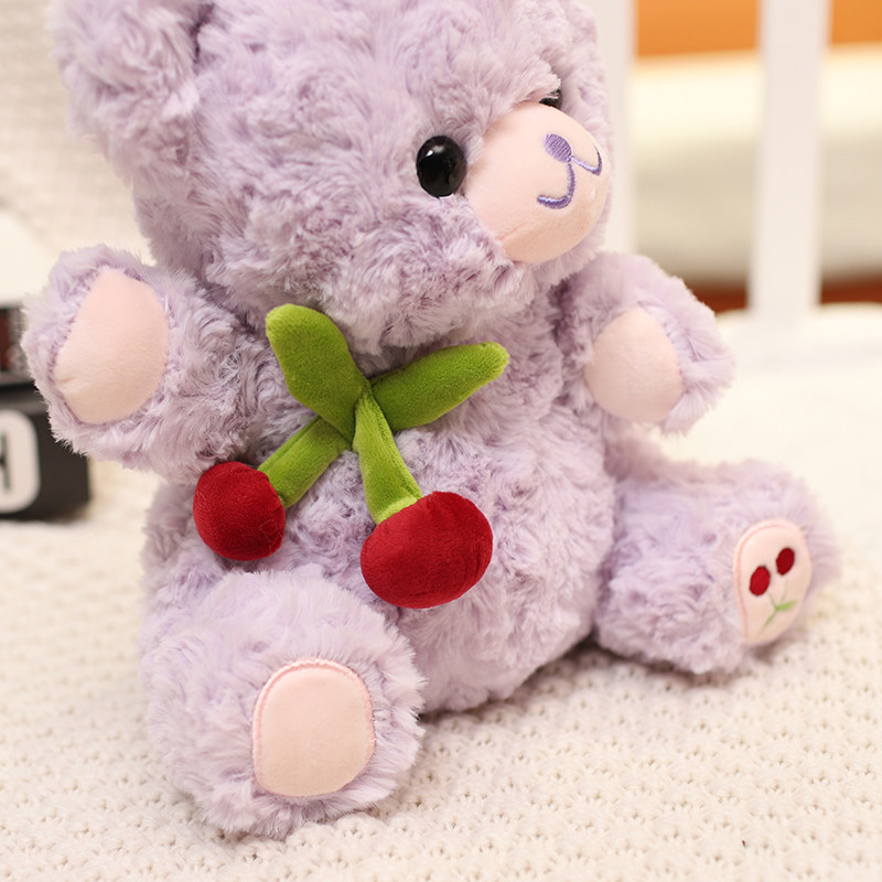 체리 곰 인형 플러시 장난감 작은 곰 보라색 귀여운 곰 테디 베어 인형 어린이를위한