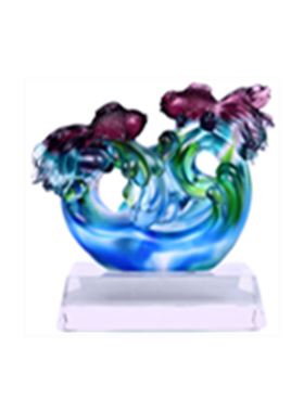 吉祥摆件婚房乔迁礼品琉璃鱼