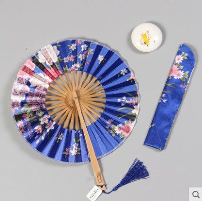 日式风车扇古风团扇随身便携折叠扇小扇子女舞蹈夏季圆扇折扇礼品