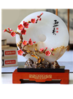 阿富汗白玉珐琅彩工艺玉石平安扣