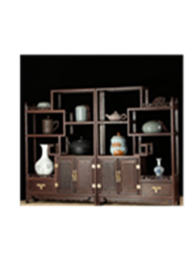 鸡翅木橱柜式落地摆件大号博古架