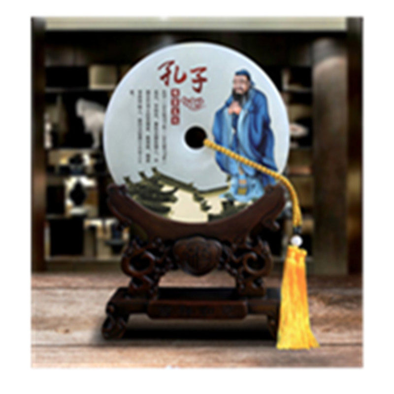 退休纪念品定制送领导同事职工高档玉石平安扣摆件送老师荣休礼物