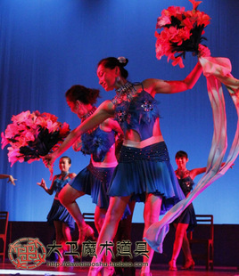 大卫花类魔术道具彩虹水袖变花束 女魔术师专用羽毛花魔术舞蹈