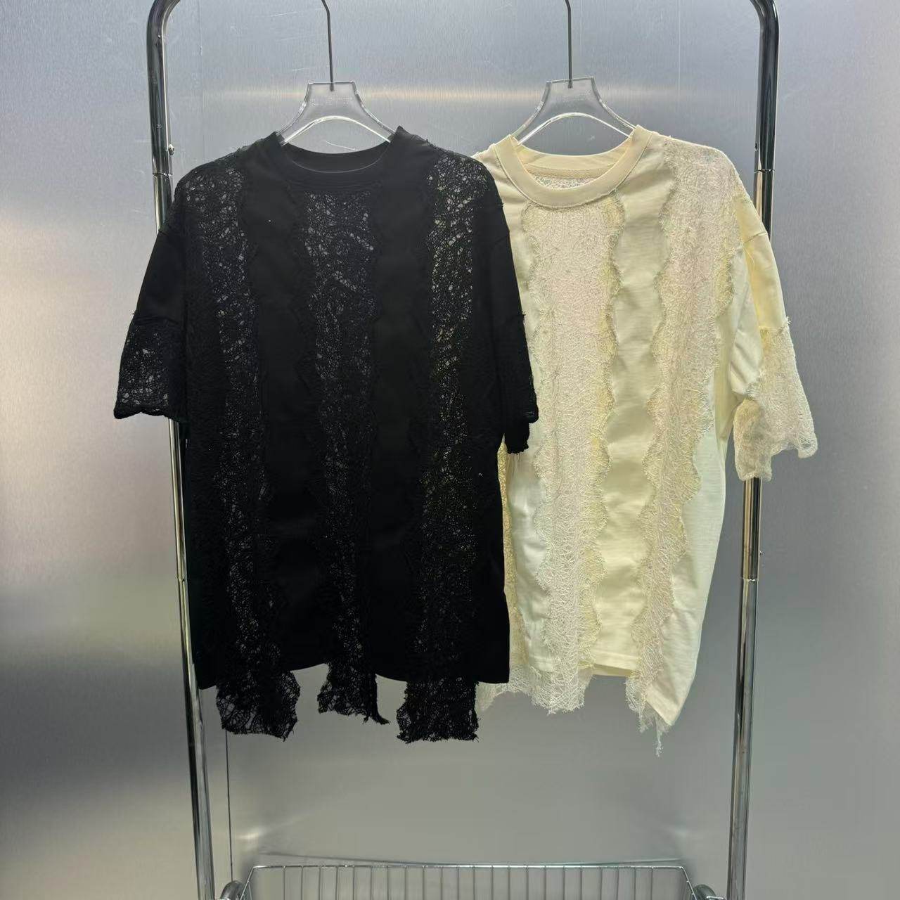 深圳南油2025春夏新款小众设计复古个性镂空蕾丝拼接短袖时髦体恤,女装/女士精品,T恤,淘宝优惠券,粉丝福利购,淘宝优惠卷