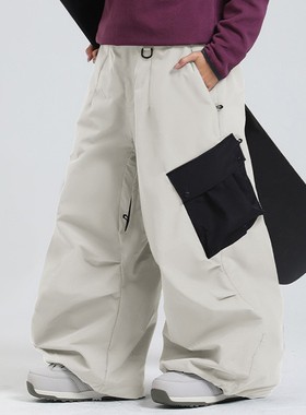 gsousnow2025新款滑雪裤男冬季加厚户外宽松超强防水防风保暖耐磨