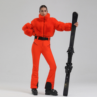 gsousnow连体滑雪服女2025新款冬季户运动外防风防水耐磨透气保暖