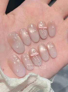 VISION[[【香芋】紫色猫眼渐变美甲贴片成品可拆卸纯手工穿戴甲片