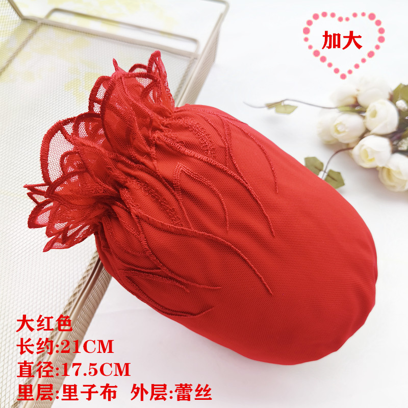 双层蕾丝袖套秋冬短款红黑色女士防污办公室袖头袖筒学生可爱护袖