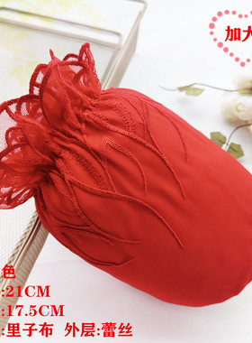 双层蕾丝袖套秋冬短款红黑色女士防污办公室袖头袖筒学生可爱护袖