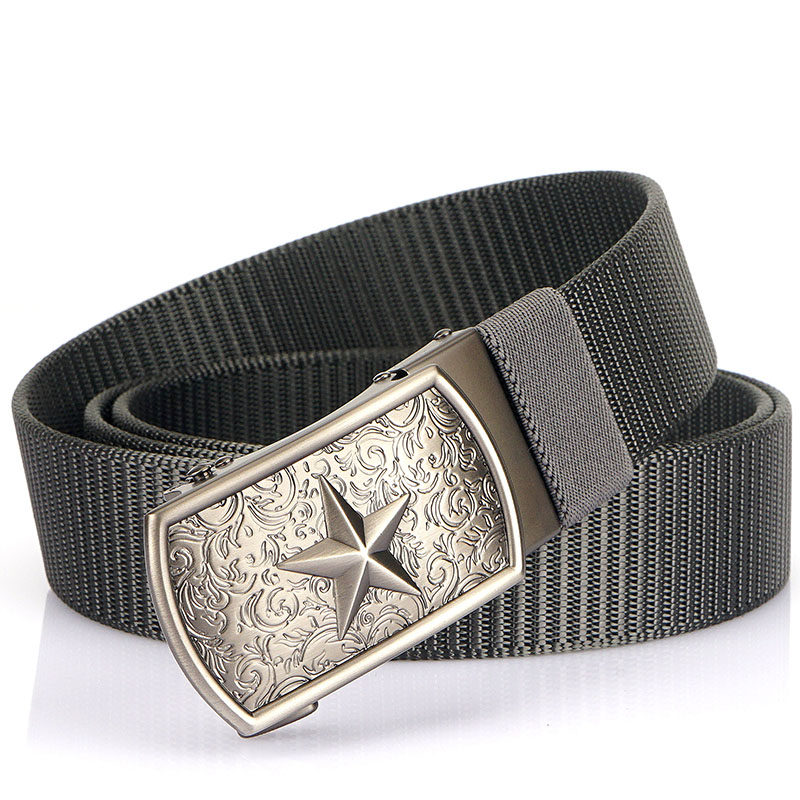五角星户外休闲自动扣腰带男士潮流尼龙帆布皮带工装迷彩牛仔裤带,服饰配件/皮带/帽子/围巾,腰带/皮带/腰链,淘宝优惠券,粉丝福利购,淘宝优惠卷
