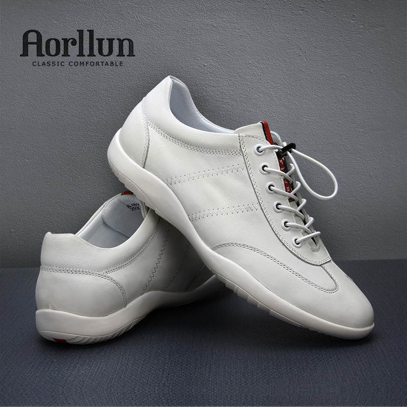 头层牛皮男士休闲皮鞋真皮小白鞋