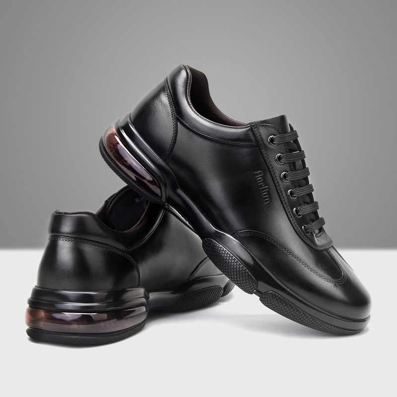 气垫真皮厚底男士运动休闲皮鞋