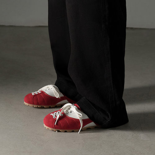 圆头平底鞋羊皮时尚芭蕾鞋系带