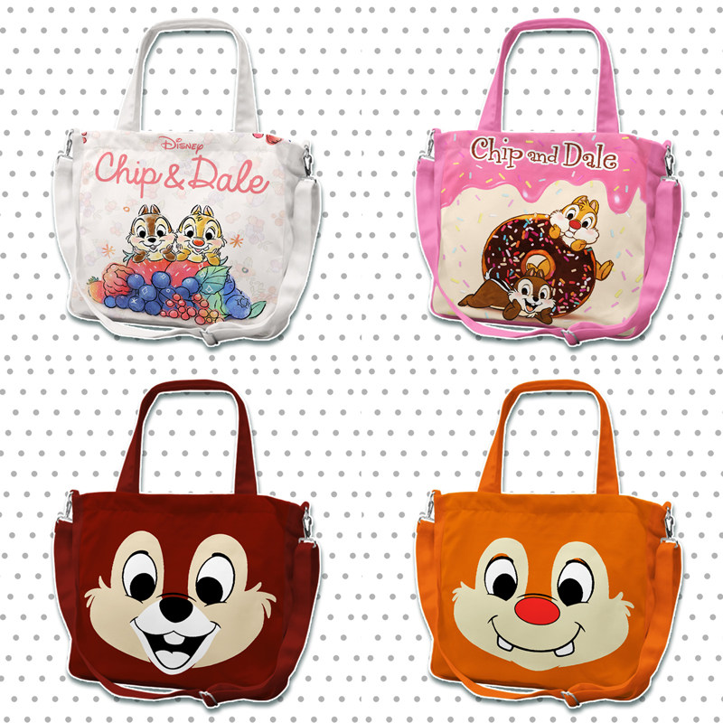 奇奇与蒂蒂 chip n dale 钢牙与大鼻 帆布单肩包 斜挎包 书包