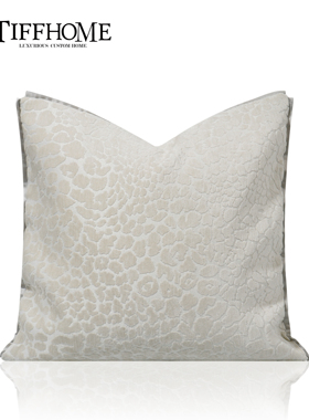 蒂芙家居样板间轻奢白色割绒抱枕沙发装饰靠枕沙发靠垫家用方抱套