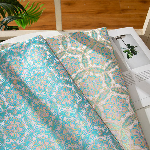 敦煌宝相花纹新中式提花金丝服装