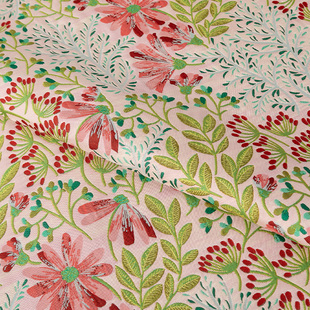 小清新春色满园布料马甲口金包手感好半米价提花双面可用面