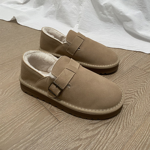 撤柜清仓捡漏~冬季勃肯鞋男士加绒保暖懒人一脚蹬休闲鞋外穿棉鞋