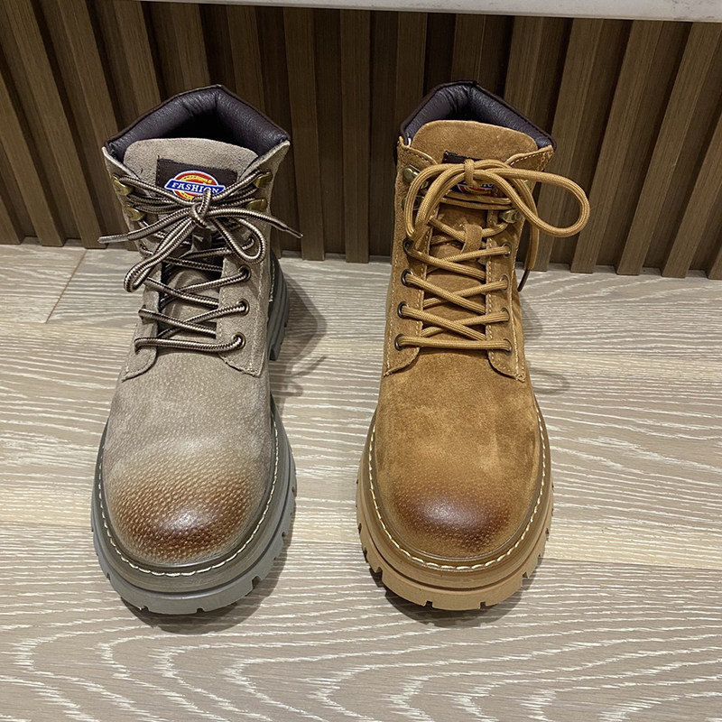 防风保暖外贸男士工厂秋冬猪八皮工装高帮鞋休闲马丁靴