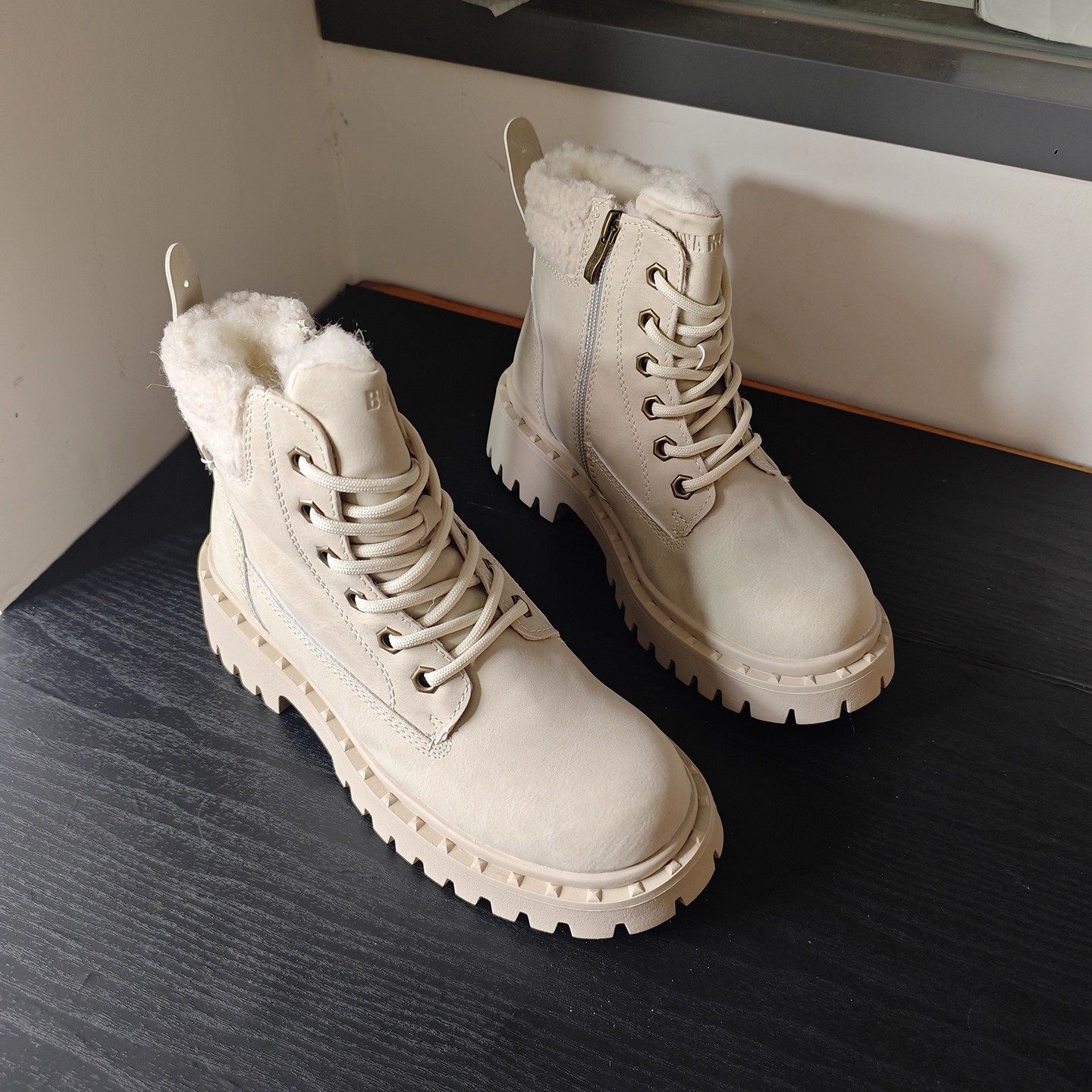 出口俄罗斯单加绒马丁靴冬季保暖羊毛内胆厚底系带工装靴防滑棉靴,女鞋,时尚雪地靴,淘宝优惠券,粉丝福利购,淘宝优惠卷