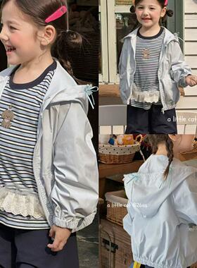 A Little Cat 110-150女童26春洋气休闲连帽外套条纹T恤工装裤