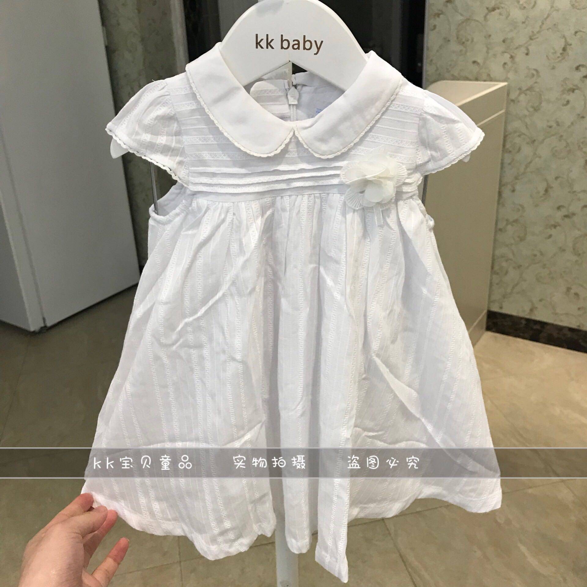 kkbaby白色纯棉淑女公主连衣裙