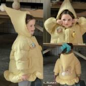 130女童25冬7seven小中童韩版 洋气可爱黄色小熊连帽羽绒服