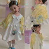 连衣裙镂空开衫 7seven26春90 130女童小中童洋气洋气公主短袖