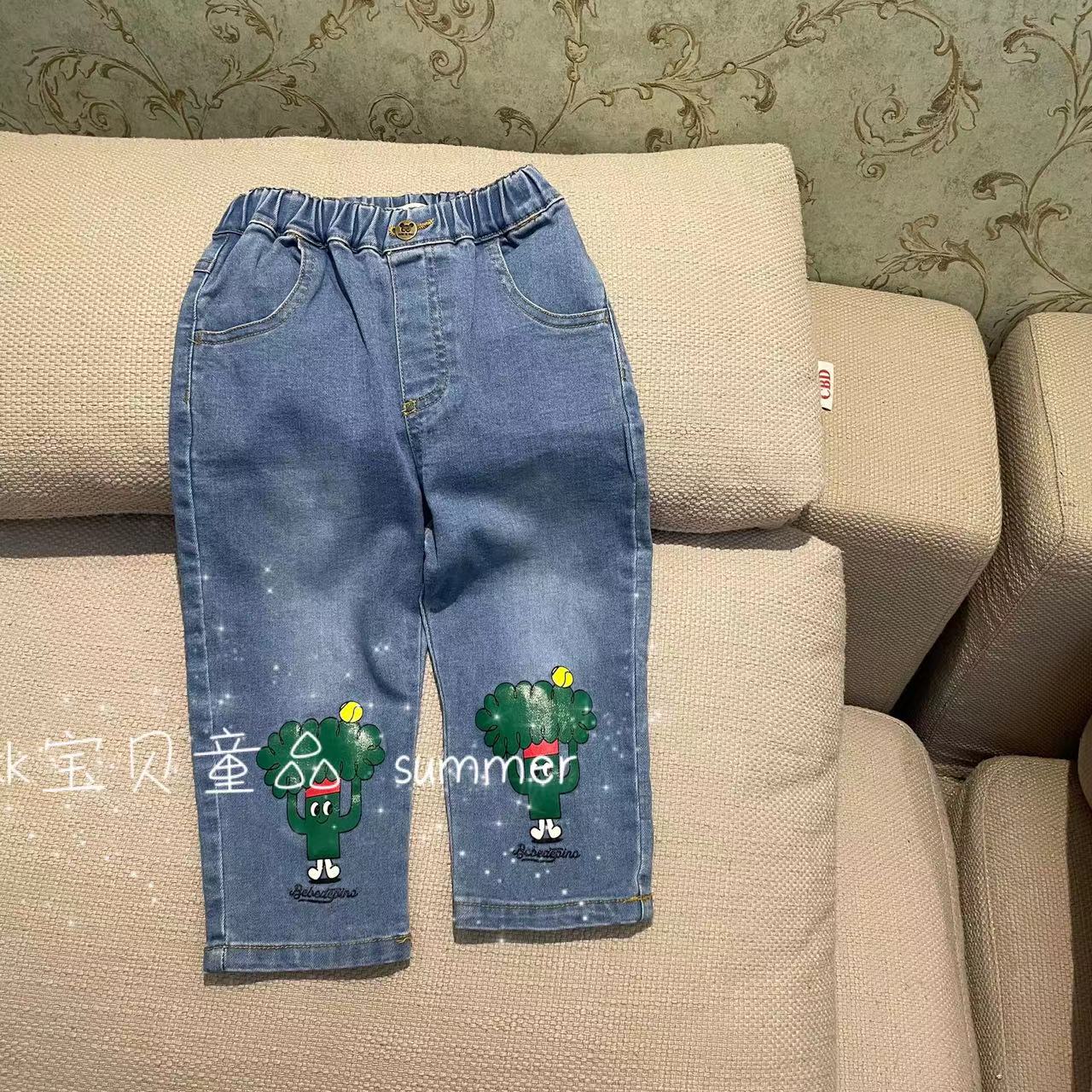 90-130男童女童23春长裤牛仔裤