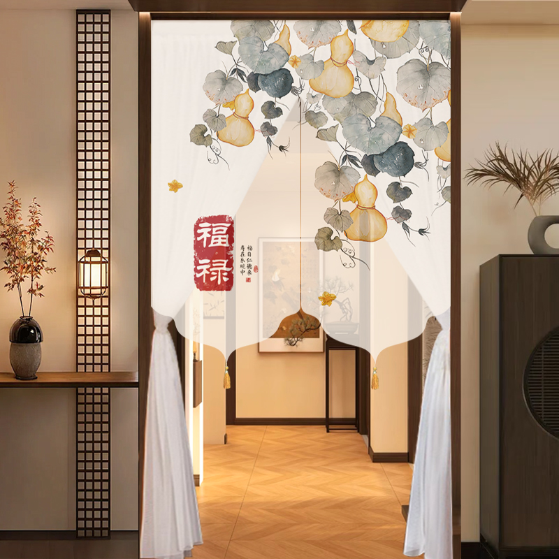 新中式福禄百财禅意门帘