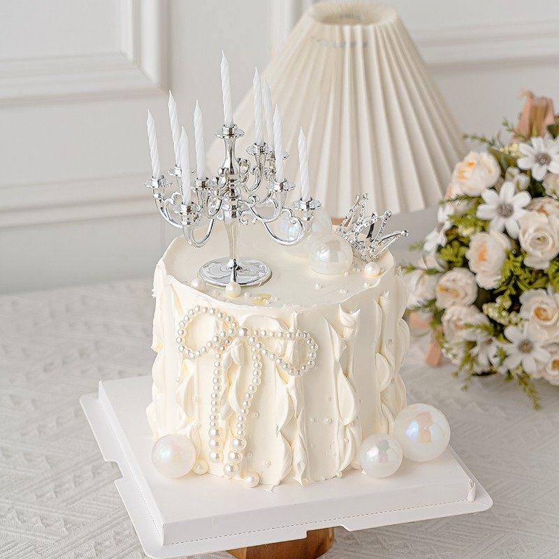 女王情人节珍珠蝴蝶结情侣告白女神生日蛋糕装饰复古蜡烛台摆件,节庆用品/礼品,节日装扮用品,淘宝优惠券,粉丝福利购,淘宝优惠卷