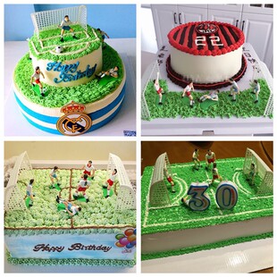烘焙生日蛋糕装 男生情景NBA篮球世界杯足球高手儿童节摆件 饰男款