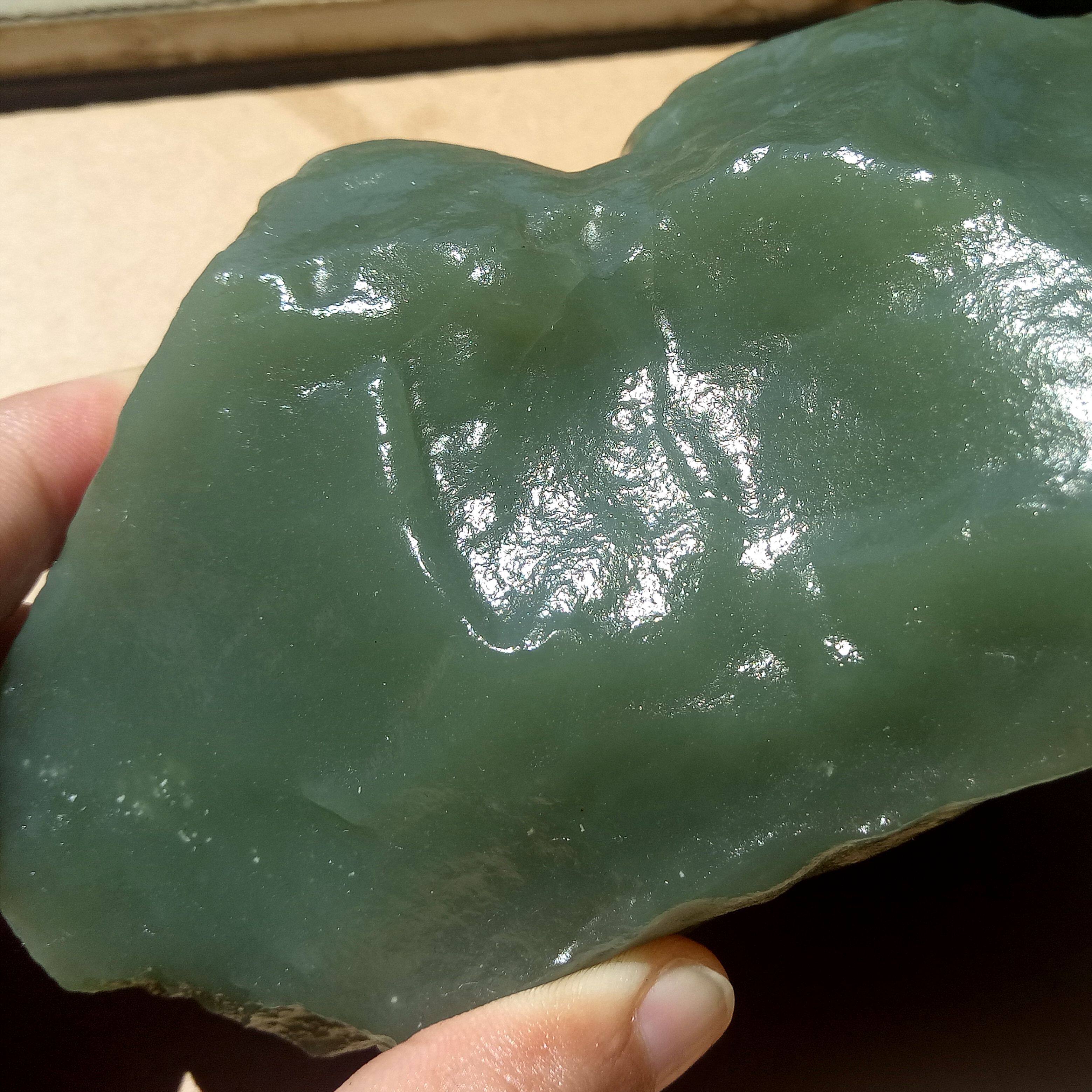 （已结缘）和田玉青玉山流水原石干净油润无结构青羊脂油疙瘩精品