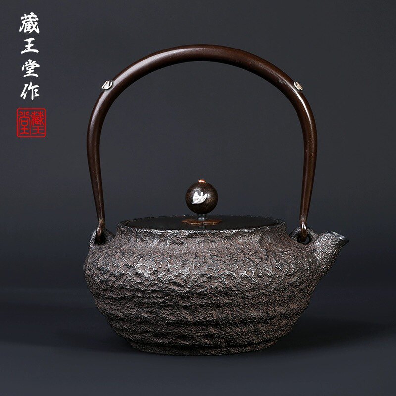 复古烧水壶原装古风铁壶纯手工无涂层煮茶炉大平口日式丸形茶壶