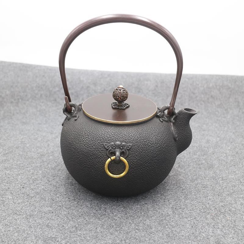 藏王堂 双环铁壶日本南部老铁壶纯手工无涂层铸铁壶泡茶茶壶茶具