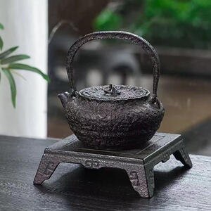 藏王堂 铁壶纯手工煮水做旧砂铁大口平丸形  复古老式煮水器800CC