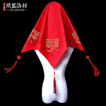 Red cover wedding bride new red embroidery female Chinese tiktok wedding dress, wedding dress, voice, red, veil.
