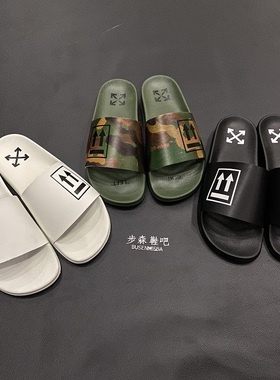 off军绿色凉拖white 20ss米彩色橡胶拖鞋防滑 内外穿沙滩鞋潮牌ow