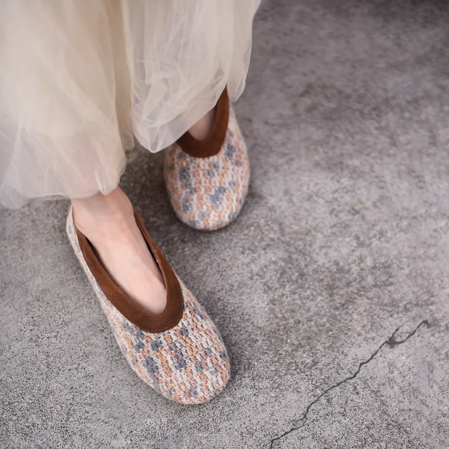 Artmu阿木原创手工针织浅口单鞋女款平底乐福鞋一脚蹬2026春新款,女鞋,浅口单鞋,淘宝优惠券,粉丝福利购,淘宝优惠卷