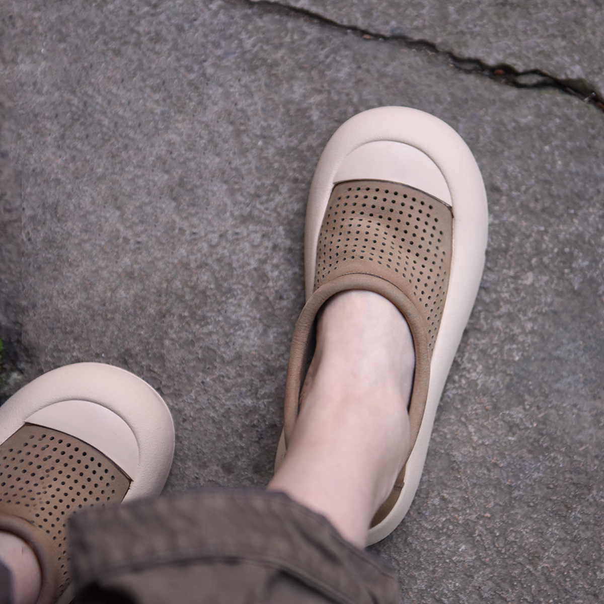 Artmu阿木镂空厚底鞋凉鞋女款2026新款运动鞋板鞋女款真皮休闲鞋