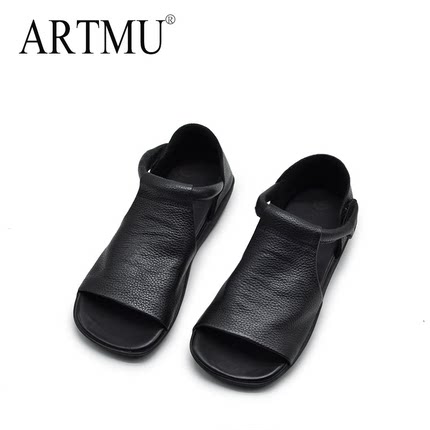Artmu阿木夏季新款平底凉鞋女休闲软底外穿凉皮鞋大码41真皮女鞋