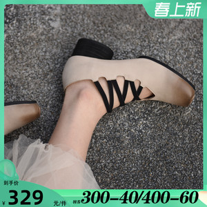 Artmu阿木原创复古粗中跟芭蕾舞鞋方头单鞋玛丽珍鞋2024春季新款