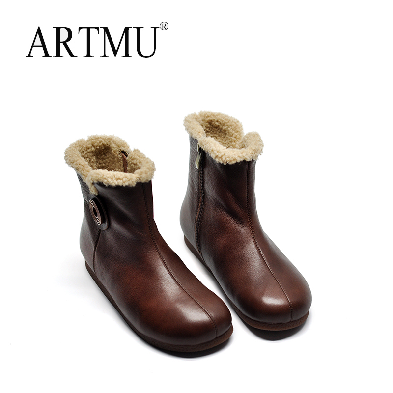 棉鞋女冬加绒保暖真皮雪地靴短靴