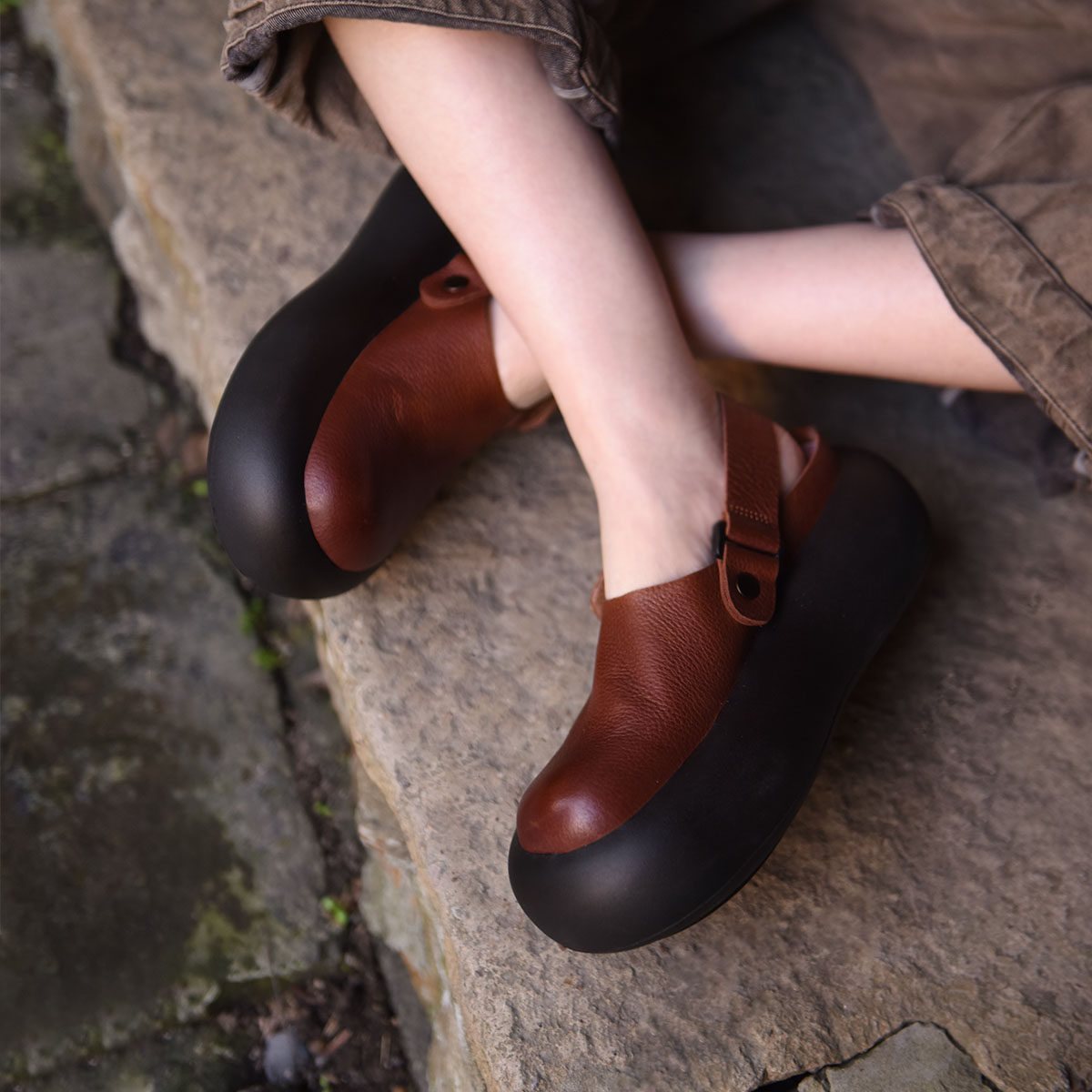 Artmu阿木复古休闲厚底凉鞋女2025新款夏季外穿松糕真皮罗马凉鞋