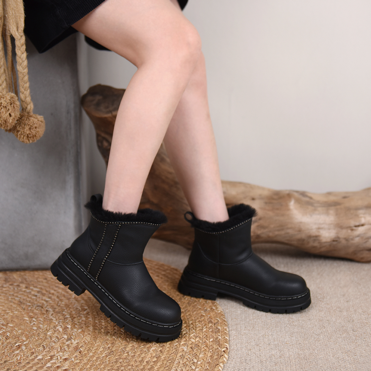 阿木东北雪地靴女棉鞋女冬加绒