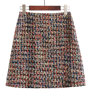 金色女裙一步裙 小香风A字裙高腰显瘦时尚 半身裙短裙2022秋季 新款