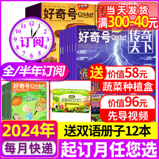 4月现货 全年 半年订阅 科学科普百科博物阳光少年报过刊 好奇号杂志2024年1 12月送双语小册子中小学生美国CricketMedia中文版