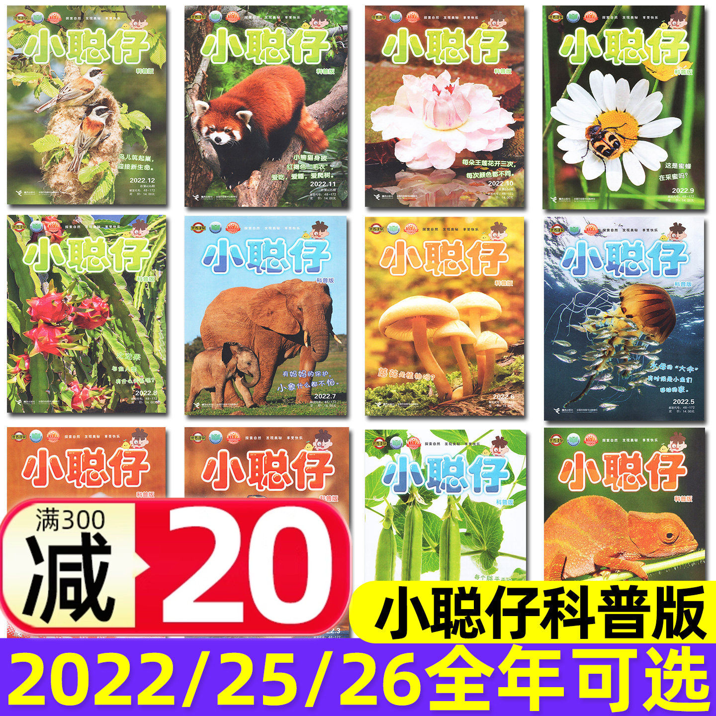 【多年份可选】小聪仔（科普版）杂志2022/2025/2026年1-10/11/12月全年订阅2~8岁兴趣儿童科普百科动物过刊,书籍/杂志/报纸,期刊杂志,淘宝优惠券,粉丝福利购,淘宝优惠卷