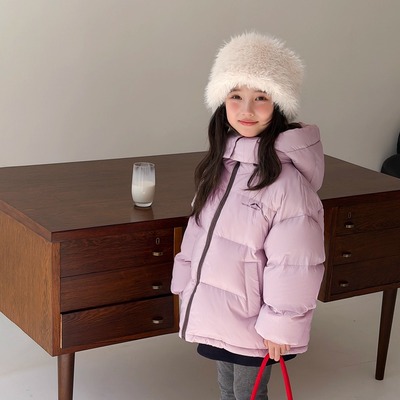 可拆帽女童双面穿羽绒服短款加厚