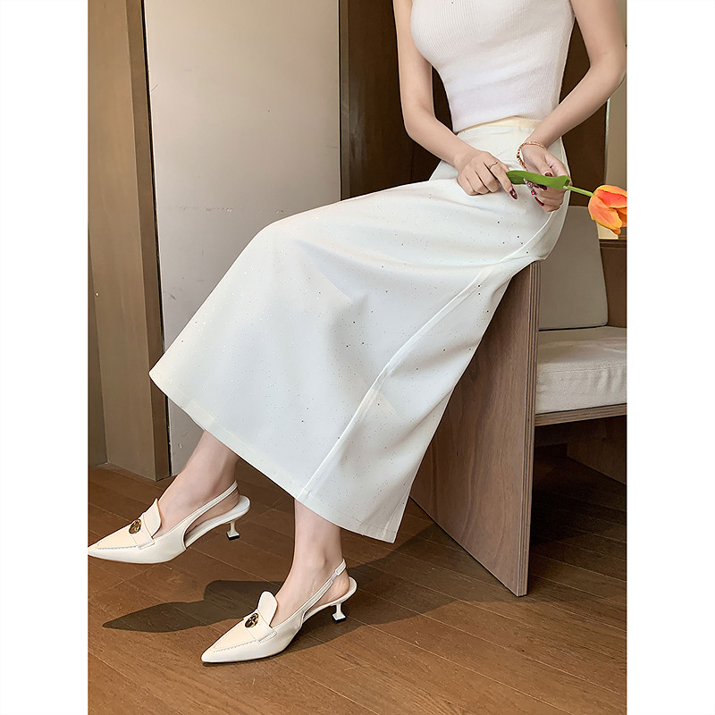 时尚百搭半身裙2025年春季新款女高腰显瘦百搭直筒中长款短裙